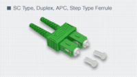 SC Duplex Connector SM APC Step  0.9mm, Green