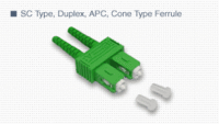 SC Duplex Connector SM APC Cone  2.0mm, Green